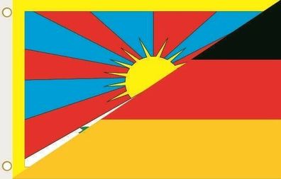 Fahne Flagge Tibet-Deutschland Hissflagge 90 x 150 cm