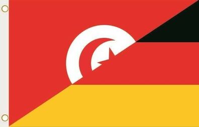 Fahne Flagge Tunesien-Deutschland Hissflagge 90 x 150 cm