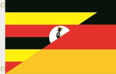 Fahne Flagge Uganda-Deutschland Hissflagge 90 x 150 cm