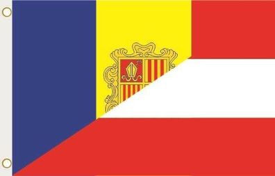 Fahne Flagge Andorra-Österreich Hissflagge 90 x 150 cm