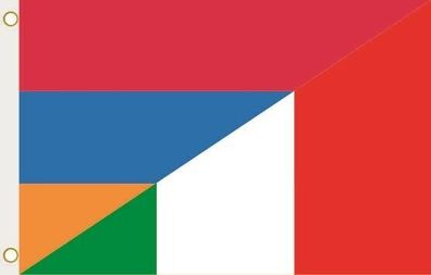 Fahne Flagge Armenien-Italien Hissflagge 90 x 150 cm