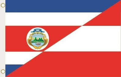 Fahne Flagge Costa Rica-Österreich Hissflagge 90 x 150 cm