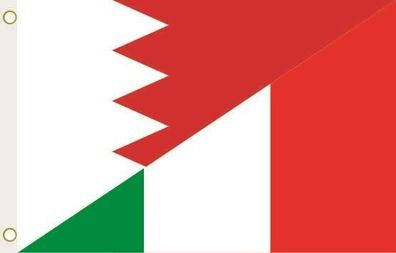 Fahne Flagge Bahrain-Italien Hissflagge 90 x 150 cm