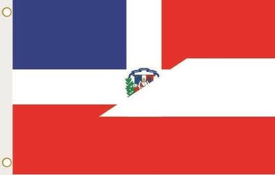 Fahne Flagge Dominikanische Republik-Österreich Hissflagge 90 x 150 cm