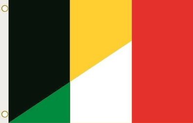 Fahne Flagge Belgien-Italien Hissflagge 90 x 150 cm