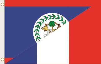 Fahne Flagge Belize-Frankreich Hissflagge 90 x 150 cm