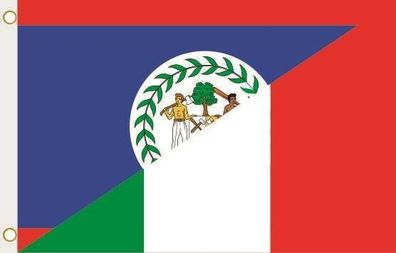 Fahne Flagge Beliza-Italien Hissflagge 90 x 150 cm