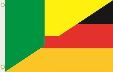 Fahne Flagge Benin-Deutschland Hissflagge 90 x 150 cm