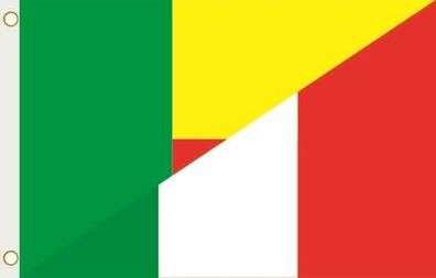 Fahne Flagge Benin-Italien Hissflagge 90 x 150 cm