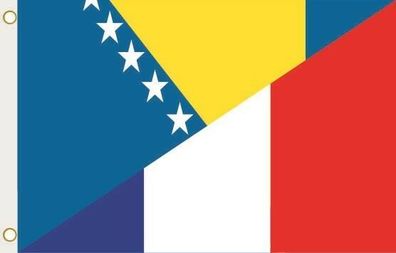 Fahne Flagge Bosnien-Herzegowina-Frankreich Hissflagge 90 x 150 cm