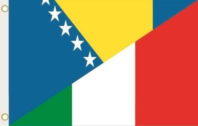 Fahne Flagge Bosnien-Herzegowina-Italien Hissflagge 90 x 150 cm