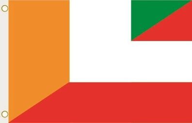 Fahne Flagge Elfenbeinküste-Österreich Hissflagge 90 x 150 cm