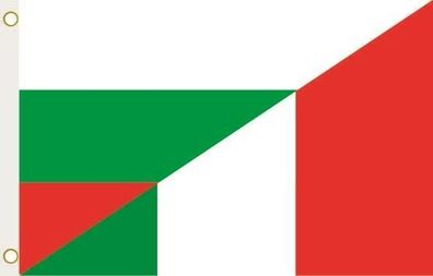 Fahne Flagge Bulgarien-Italien Hissflagge 90 x 150 cm