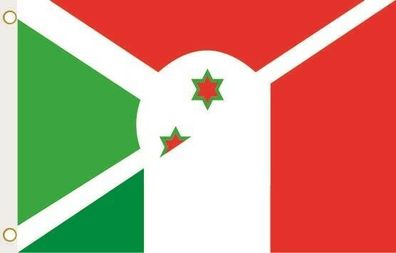 Fahne Flagge Burundi-Italien Hissflagge 90 x 150 cm