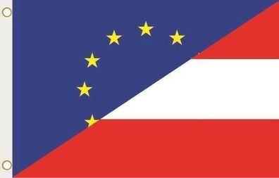 Fahne Flagge Europa-Österreich Hissflagge 90 x 150 cm