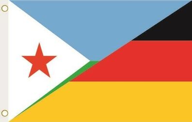 Fahne Flagge Dschibouti-Deutschland Hissflagge 90 x 150 cm