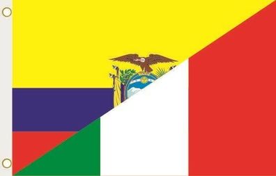 Fahne Flagge Ecuador-Italien Hissflagge 90 x 150 cm