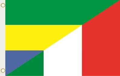 Fahne Flagge Gabun-Italien Hissflagge 90 x 150 cm