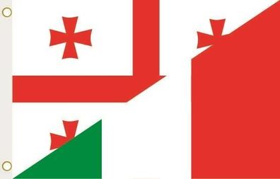 Fahne Flagge Georgien-Italien Hissflagge 90 x 150 cm