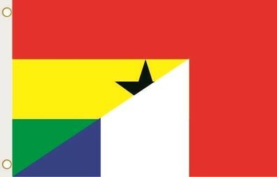 Fahne Flagge Ghana-Frankreich Hissflagge 90 x 150 cm