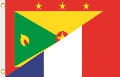 Fahne Flagge Grenada-Frankreich Hissflagge 90 x 150 cm
