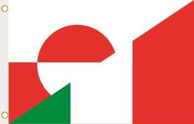 Fahne Flagge Grönland-Italien Hissflagge 90 x 150 cm