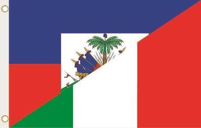 Fahne Flagge Haiti-Italien Hissflagge 90 x 150 cm