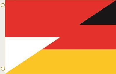 Fahne Flagge Indonesien-Deutschland Hissflagge 90 x 150 cm