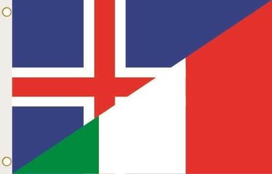 Fahne Flagge Island-Italien Hissflagge 90 x 150 cm