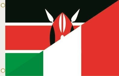 Fahne Flagge Kenia-Italien Hissflagge 90 x 150 cm