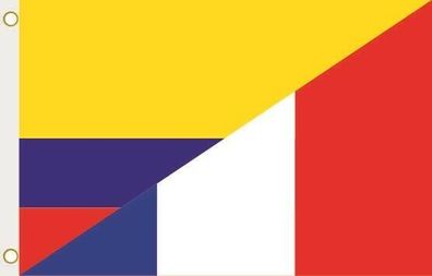 Fahne Flagge Kolumbien-Frankreich Hissflagge 90 x 150 cm