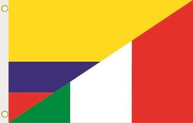 Fahne Flagge Kolumbien-Italien Hissflagge 90 x 150 cm