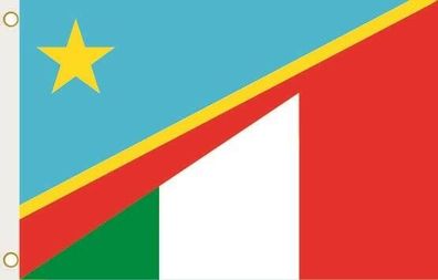 Fahne Flagge Kongo Demokratische Republik-Italien Hissflagge 90 x 150 cm