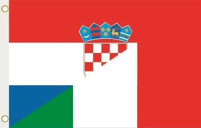 Fahne Flagge Kroatien-Italien Hissflagge 90 x 150 cm