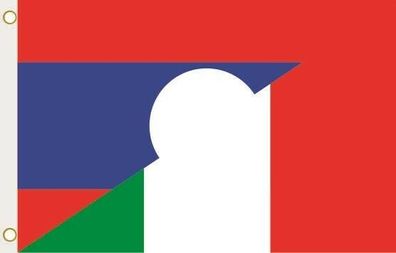 Fahne Flagge Laos-Italien Hissflagge 90 x 150 cm