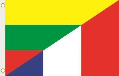 Fahne Flagge Litauen-Frankreich Hissflagge 90 x 150 cm