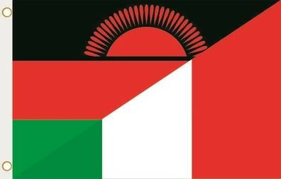 Fahne Flagge Malawi-Italien Hissflagge 90 x 150 cm