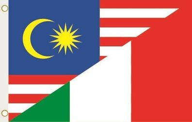 Fahne Flagge Malaysia-Italien Hissflagge 90 x 150 cm
