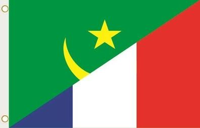 Fahne Flagge Mauretanien-Frankreich Hissflagge 90 x 150 cm