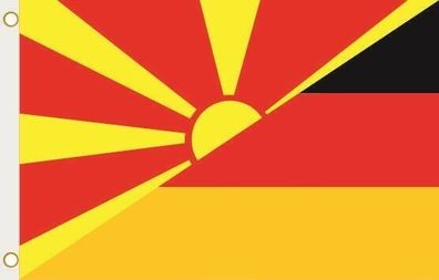 Fahne Flagge Mazedonien-Deutschland Hissflagge 90 x 150 cm