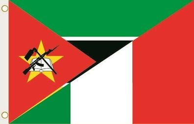 Fahne Flagge Mosambik-Italien Hissflagge 90 x 150 cm
