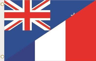 Fahne Flagge Neuseeland-Frankreich Hissflagge 90 x 150 cm