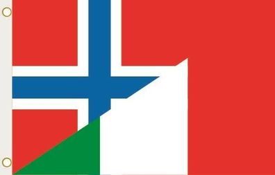 Fahne Flagge Norwegen-Italien Hissflagge 90 x 150 cm