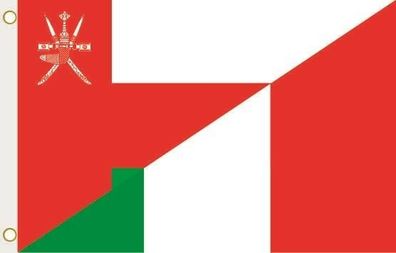 Fahne Flagge Oman-Italien Hissflagge 90 x 150 cm