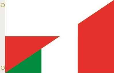 Fahne Flagge Polen-Italien Hissflagge 90 x 150 cm