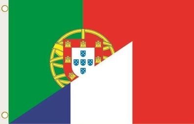 Fahne Flagge Portugal-Frankreich Hissflagge 90 x 150 cm