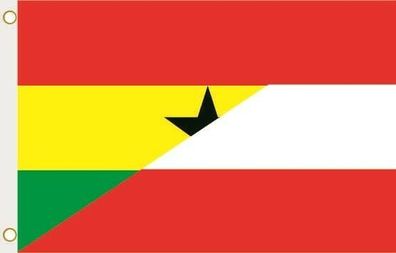 Fahne Flagge Ghana-Österreich Hissflagge 90 x 150 cm