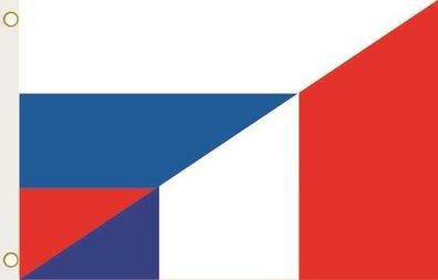 Fahne Flagge Russland-Frankreich Hissflagge 90 x 150 cm