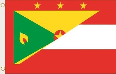 Fahne Flagge Grenada-Österreich Hissflagge 90 x 150 cm
