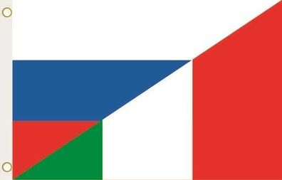 Fahne Flagge Russland-Italien Hissflagge 90 x 150 cm